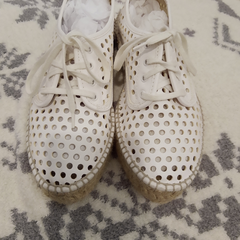 Loeffler Randall White leather Espadrille size 37